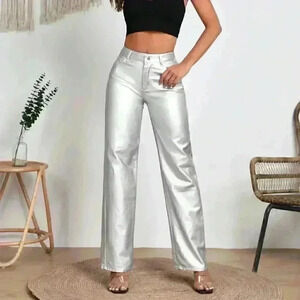Silver Casual Womens Straight Leg Jeans